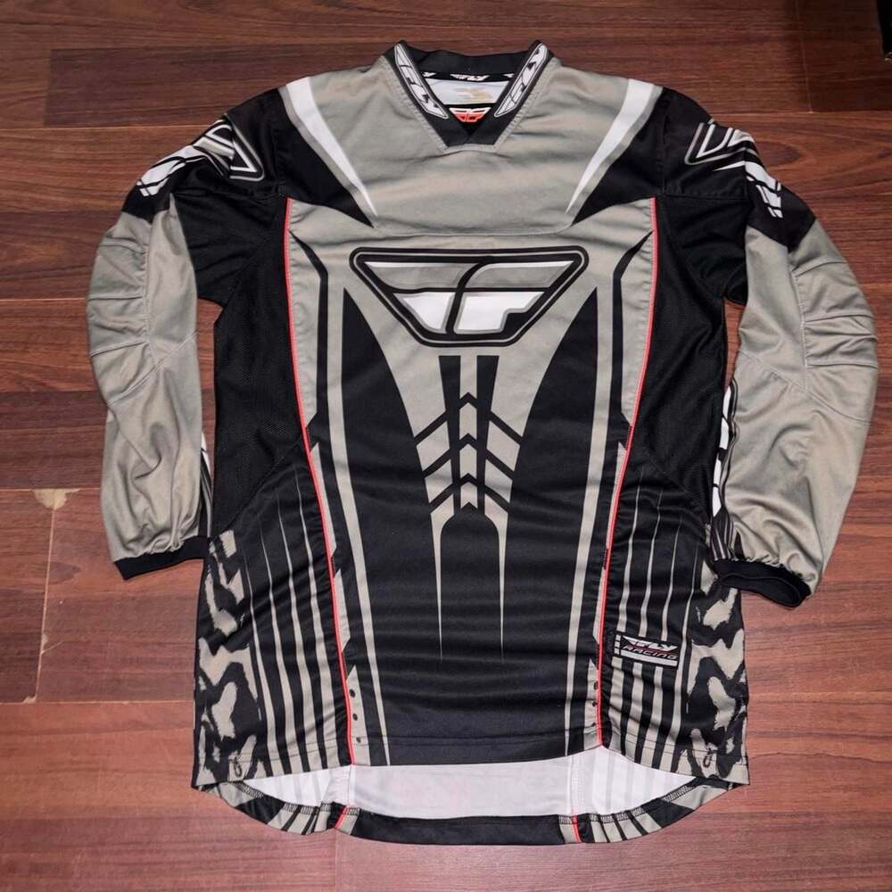 Fly Racing Y2K Motocross Jersey Size Small Gray Black Red